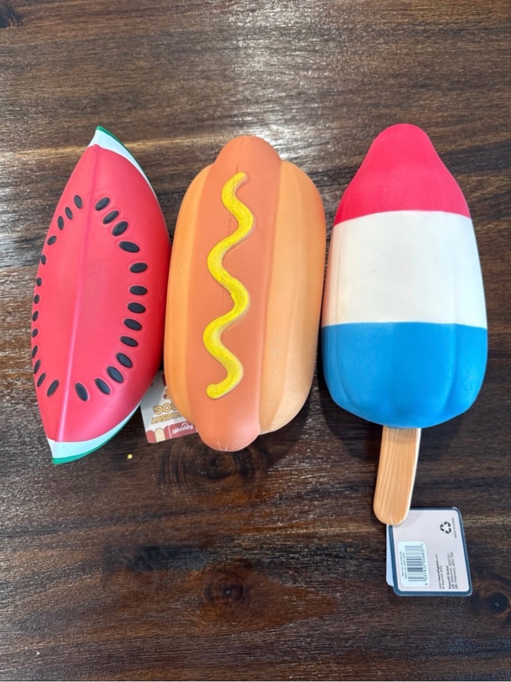 Five Below Summer Squishy Fidget Toy Trio - Hotdog, Rocket Pop, Watermelon